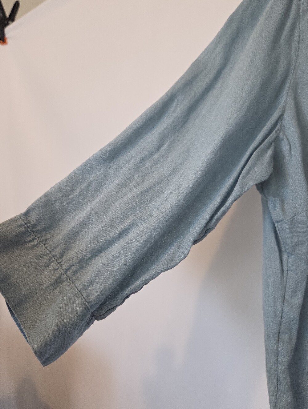 Linen Button Down Pintuck Blouse - Picture 4 of 13